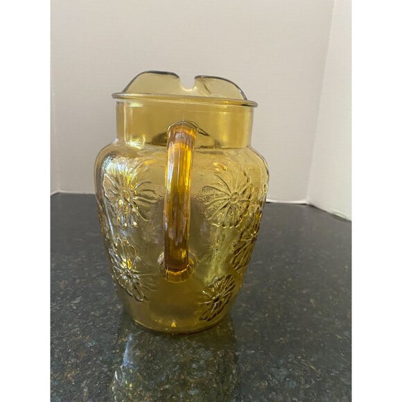 Anchor Hocking Spring Song Daisy, Yellow Pitcher, Vintage - Picture 2 of 8